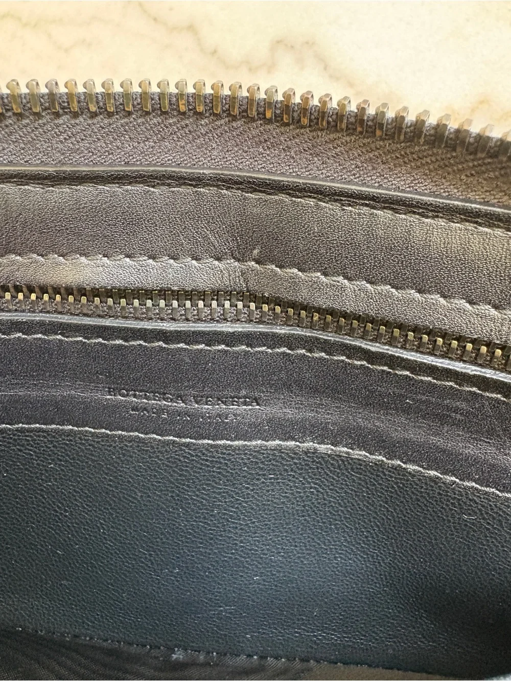 Bottega Veneta Black Intrecciato Zip-Around Large Wallet - Holds Phone